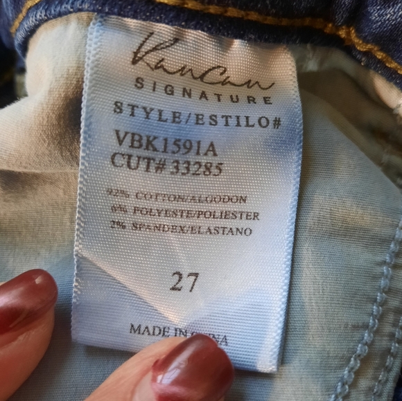 KanCan Blue Skinny Distressed Jeans Button Up 27 - Picture 3 of 14